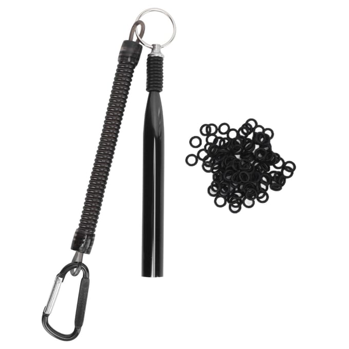 Aluminiumlegering Softbaits Visaccessoires Wacky Worm Rig Tool met 100 O-ringen Rood