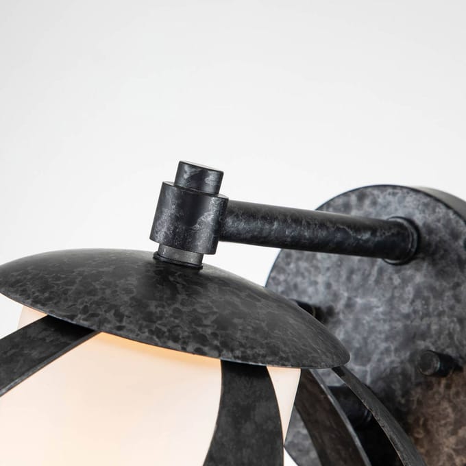 Quintiesse Wandlamp Blacksmith, zwart/wit, 1-lamp, IP44