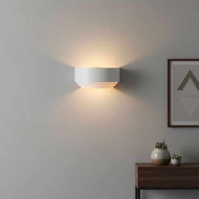 Wandlamp | 30 cm | Sofia/elena | E14 | goud, wit | aluminium, metaal | design verlichting, moderne verlichting