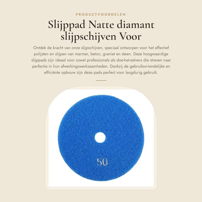 Dailygoods- Slijppad 125 mm - Diamant slijpschijf - Polijstpad voor