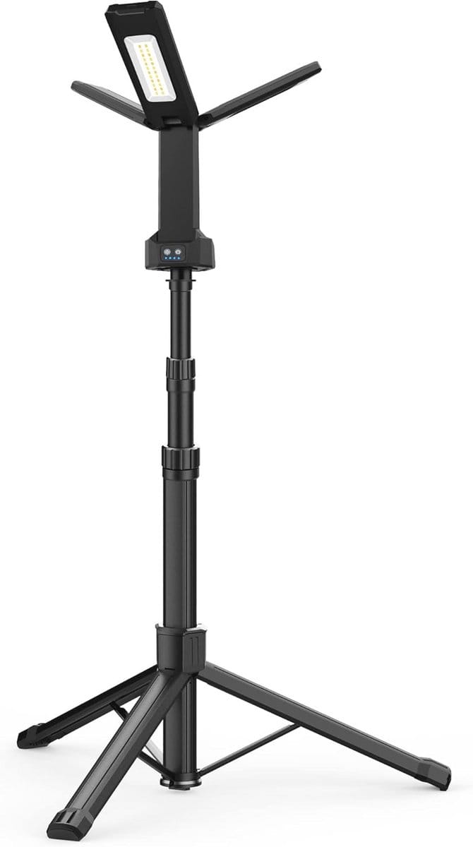 Draagbare draadloze led-werklamp met afneembaar statief - 67 inch hoog, dimbaar en multifunctioneel