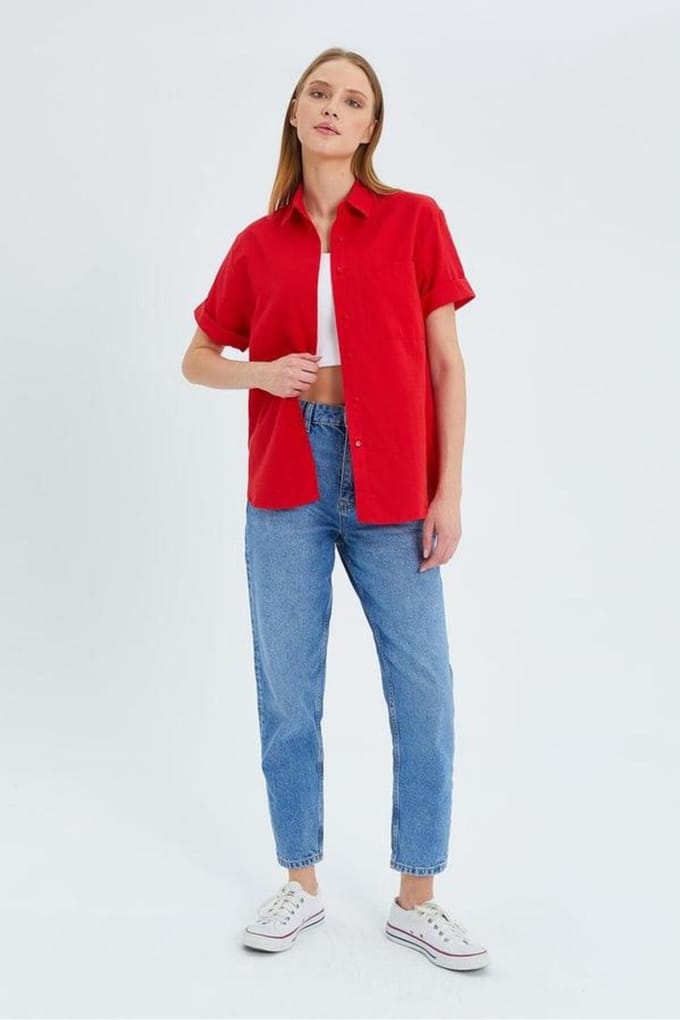 Korte Mouwen Shirt met Zakken