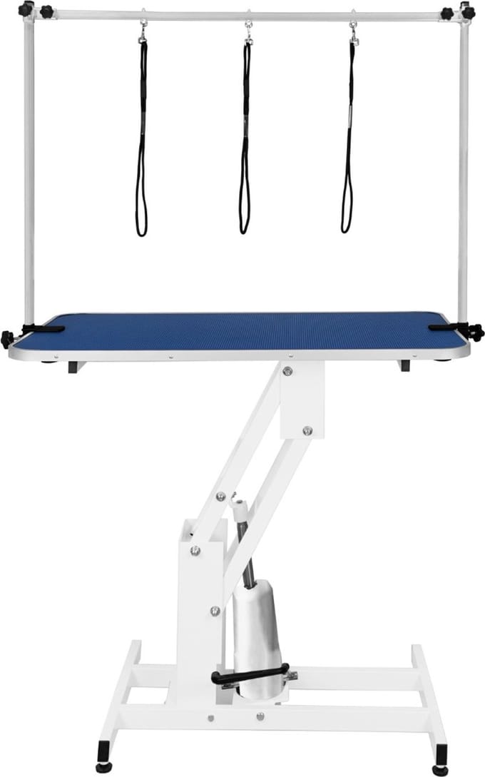 Wit hydraulisch trimtafel - blauw - 106x61 cm - max. 180 kg capaciteit