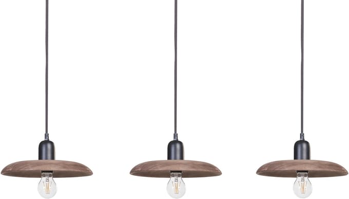 MANJEERA - Hanglamp 3 Lichtbruinen - Donkerbruin - Hout
