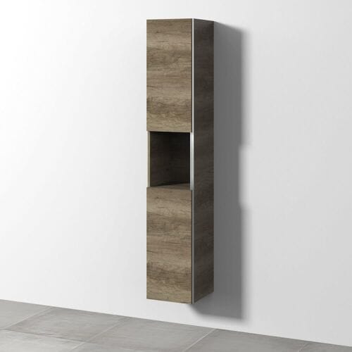 Sanipa 3way tall cabinet 30 cm, 1 open compartment, 2 doors with door hinge left BR11237
