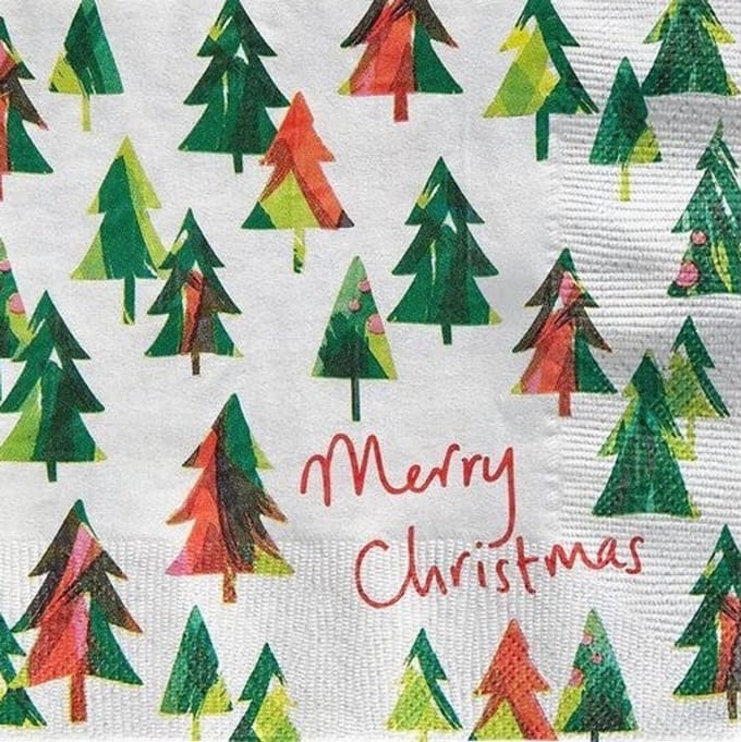 Kerstservetten met kerstbomen servetten - Talking Tables