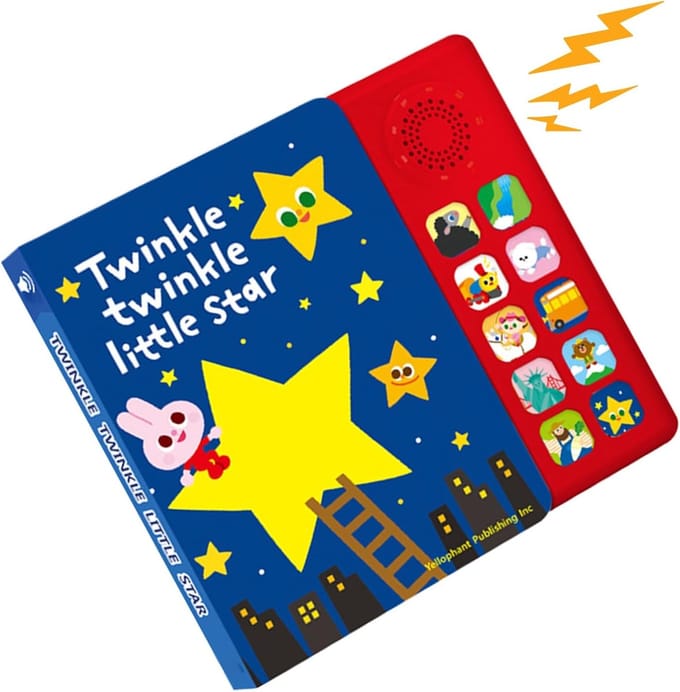 Interactief Muziekboek - Leerliedboek - Engels Leren - 10 Kinderliedjes - 20 x 20 x 4 cm
