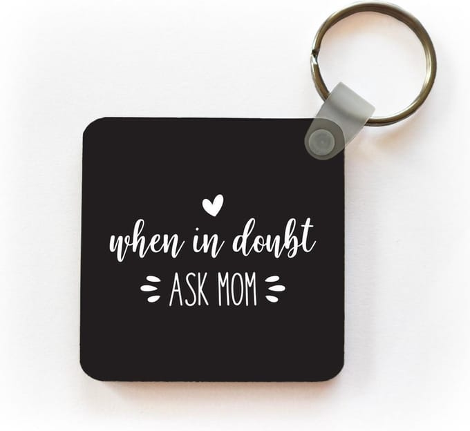 Sleutelhanger - Uitdeelcadeautjes - Mama - Quote - Zwart - Wit - Plastic