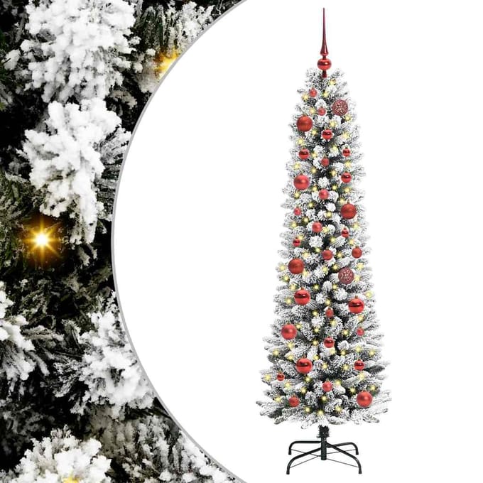 vidaXL - Kunstkerstboom - Wit - 150 - cm - PVC - en - Metaal - en - Plastic