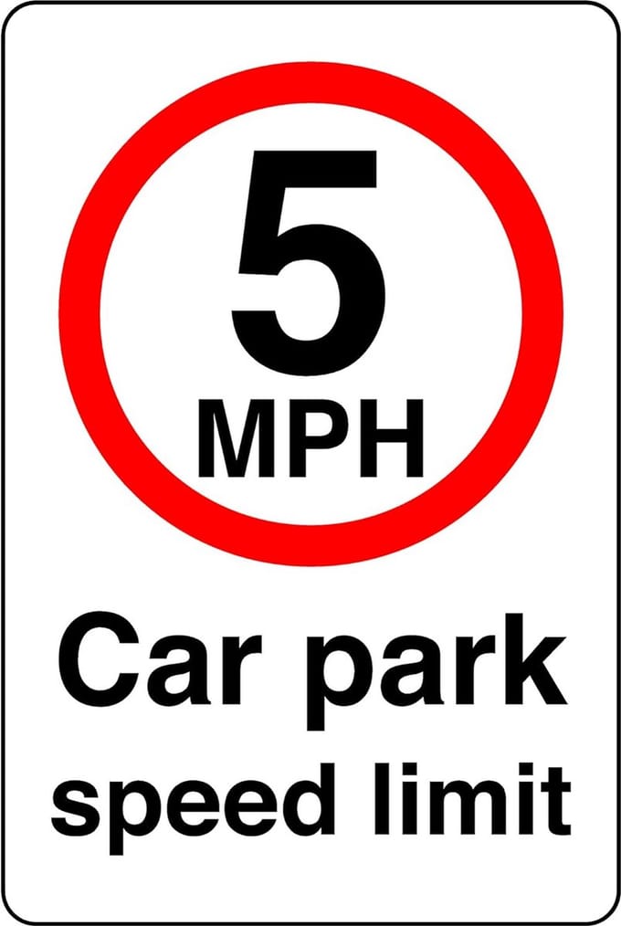 Veiligheidsbord Snelheidslimiet 5 MPH - Duurzaam Aluminium Dibond 30x20 cm