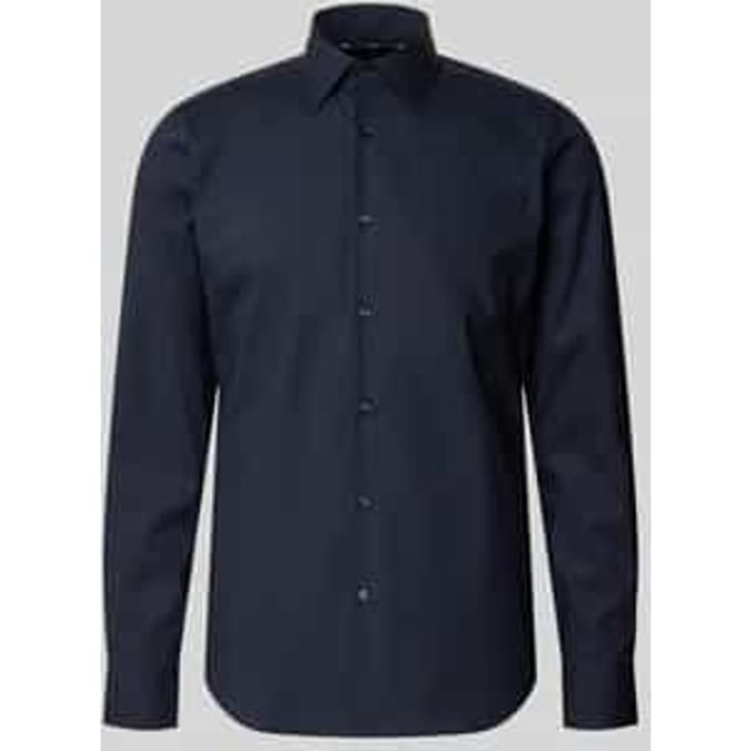 BOSS Joe regular fit overhemd - popeline - blauw - Strijkvriendelijk - Boordmaat: 41