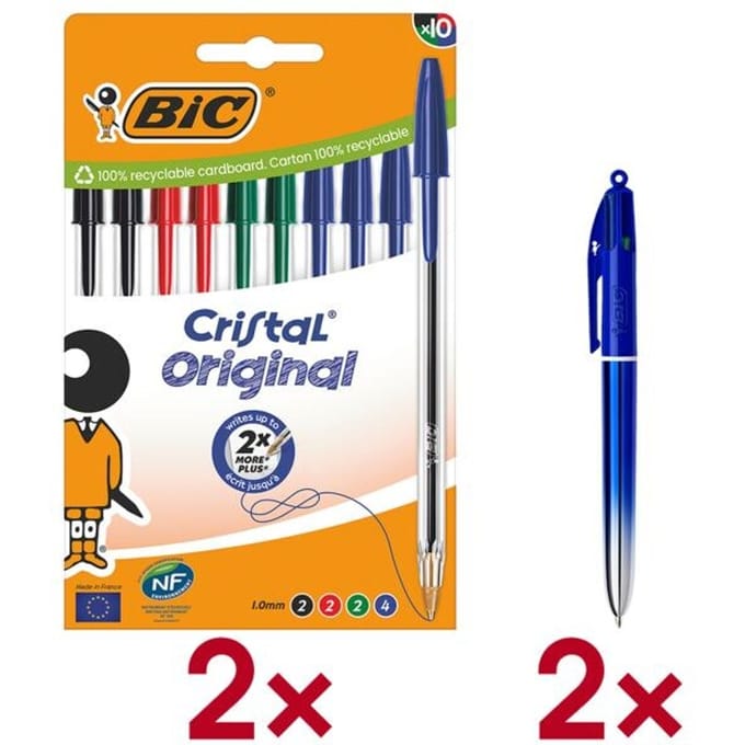 BIC Cristal Original Balpen - Pennen in verschillende Kleuren - Medium Punt 1,0 mm - 10 Stuks