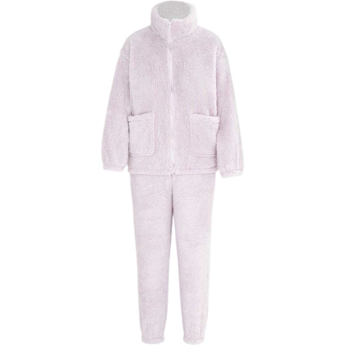 Miso Dames Sherpa Fleece Loungewear Set (Paars)