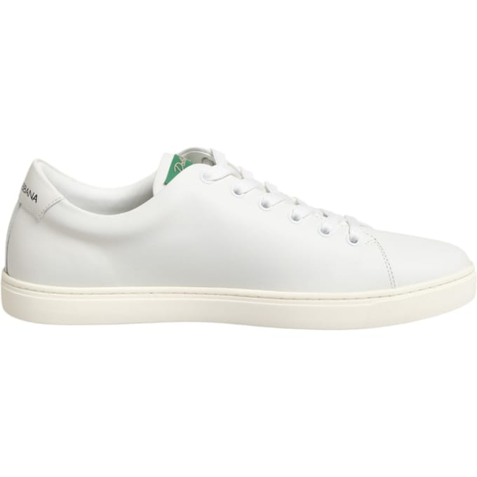 Dolce & Gabbana Witte Leren Schoenen met Rozenborduursel Laag Model