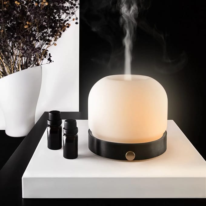 Lanaform - Eclipse - Etherische Olie Diffuser Ultrasoon - Aroma Diffuser Stil - Luchtbevochtiger Koude Mist - Nachtlamp Dimbaar LED - Slaap Hulp Inslapen - Slaapkamer Ontspanning