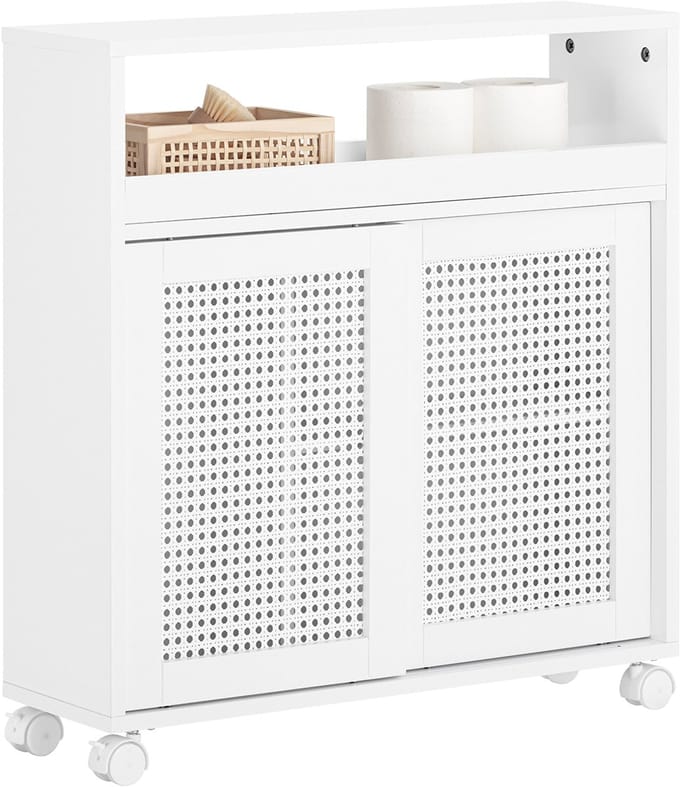 SoBuy BZR119-W Badkamerkastje - Wit met Lade, Houtcomposiet