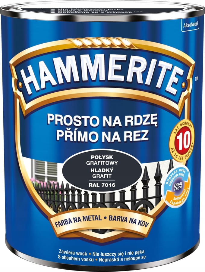 AkzoNobel Hammerite - Metaalverf - Grafiet Poeder - Antiroest - Directe Toepassing