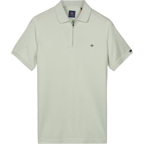Baileys Polo Subtle Two-Tone Zip Collar Soft Green / male