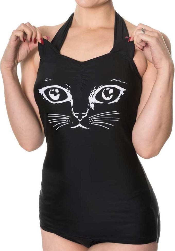 Banned - Night Whispers Badpak - Kat - S - Zwart