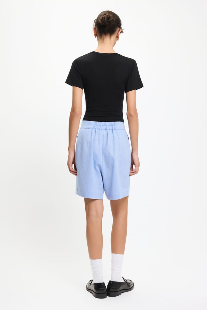 BENU Blauwe linnen shorts