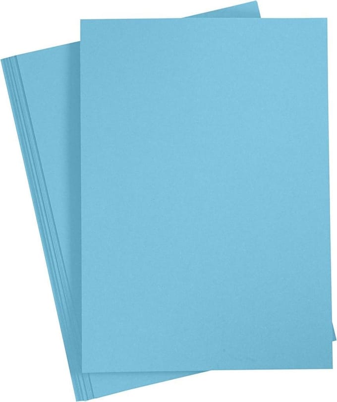 Gekleurd Karton A4,210x297 mm, 180 gr, blauw, 20 vel | Knutselkarton