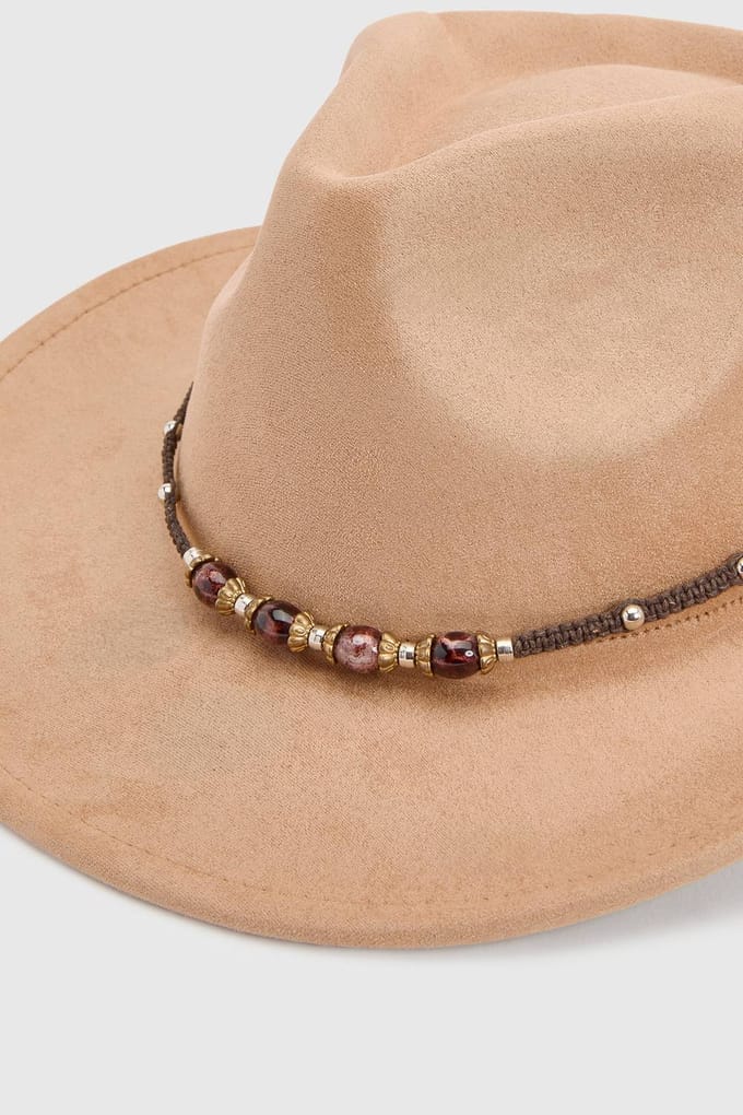 boohoo Dames Cowboyhoed Met Edelstenen In Western Stijl | Beige