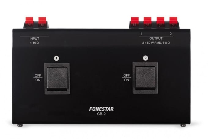 Fonestar CB-2 - Schakelaar / Splitter voor 2 paar stereoluidsprekers, Fonestar wit