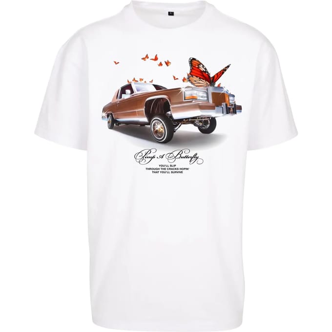 Mister Tee - Pimp A Butterfly Oversize Heren Tshirt - L - Wit