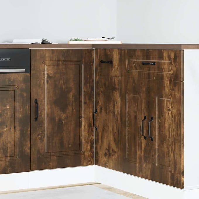 vidaXL - Onderkast - Kalmar - bewerkt - hout - gerookt - eikenkleurig