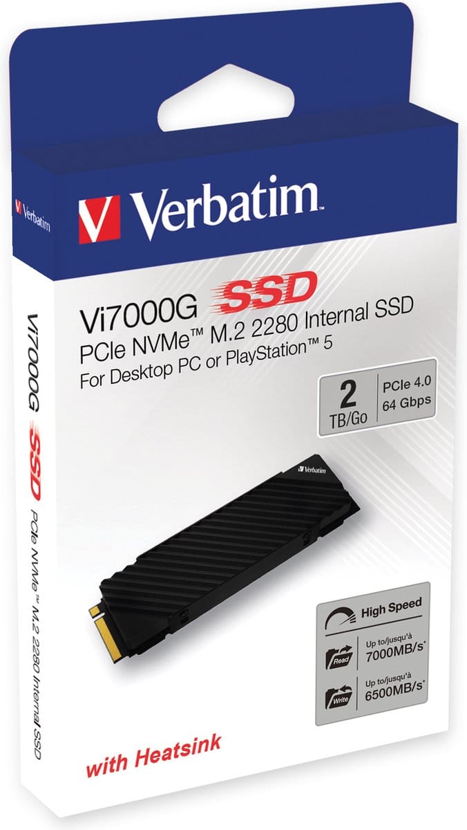 Verbatim Ssd Vi7000G 2Tb M.2 Pcie Gen4 Nvme 7400/6700 Mb/S