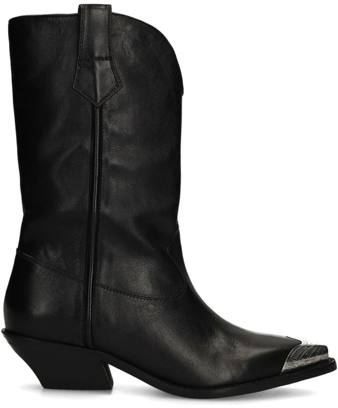 Sacha - Dames - Zwarte leren cowboylaarzen - Maat 37