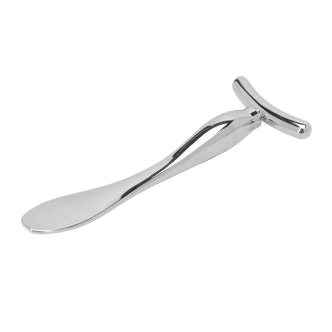 Mini cuillère spatule en alliage de zinc en forme de T pour réduire les rides, argentée white