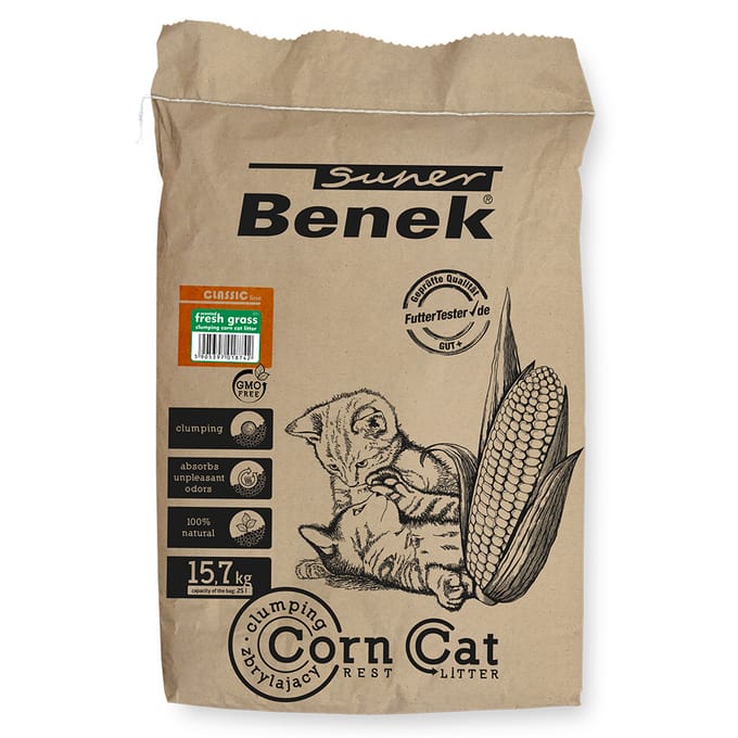 25l Super Benek Corn Cat vers gras kattenbakvulling
