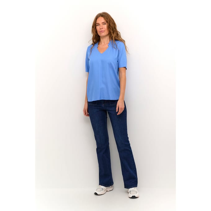 Blouse met korte mouwen Regular fit Ultramarine blue