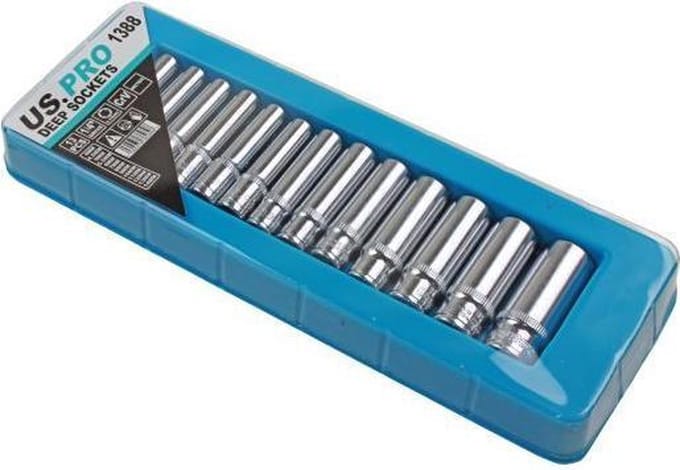 Doppenset diep 6-kant 1/4" 4-14 mm 13-delig