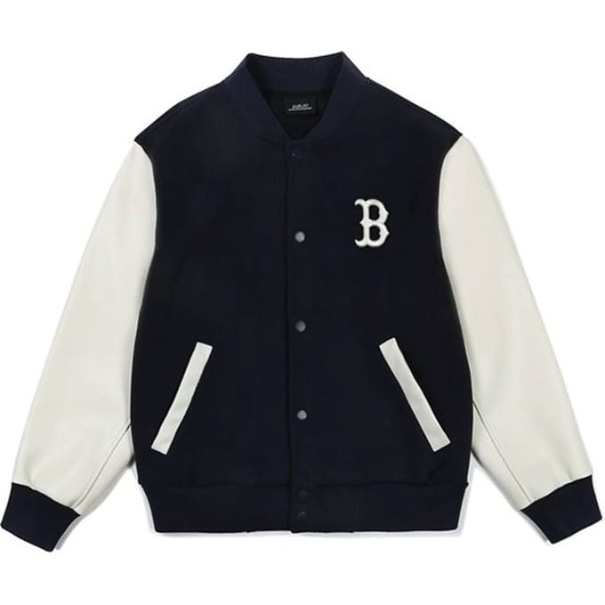 Maillot de Baseball MLB Boston Red Sox Broderie Lettre Assemblage Unisexe Bleu Marine 31JP06061-43N M white