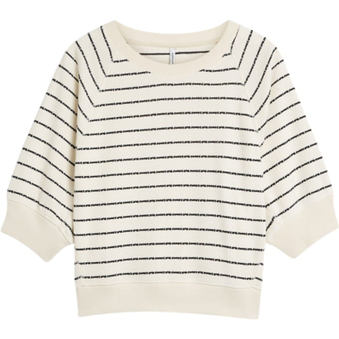 Summum Jersey Striped Sweat  Ecru 3s5252-30772