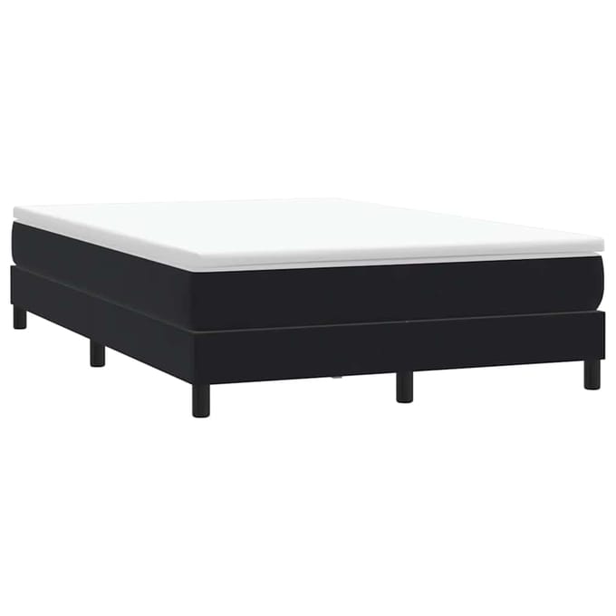 vidaXL - Boxspring - zonder - matras - fluweel - zwart - 160x210 - cm