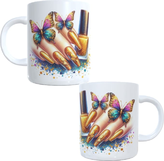 Koffie beker - thee mok - nagelstyliste - gold - salon