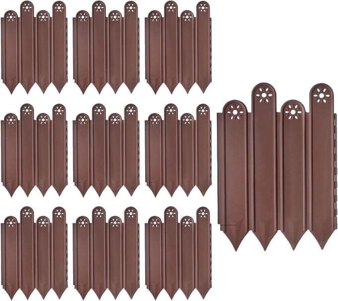 Tuinrand Afscheiding - Decoratieve Border - Gazon Scheiden - Geen Graaf Installatie - 10 Stukken - Bruin