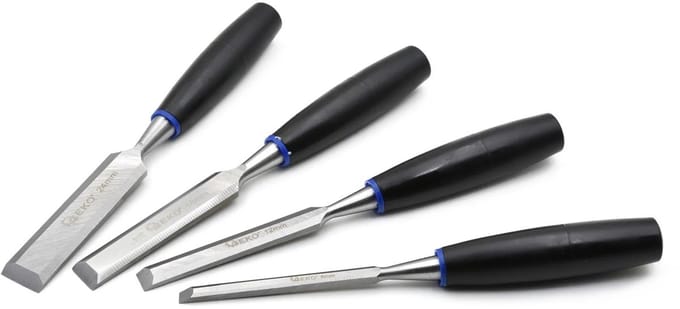 GEKO Houtbeitelset - Ergonomisch - Staal - 4 stuks - 6-24 mm
