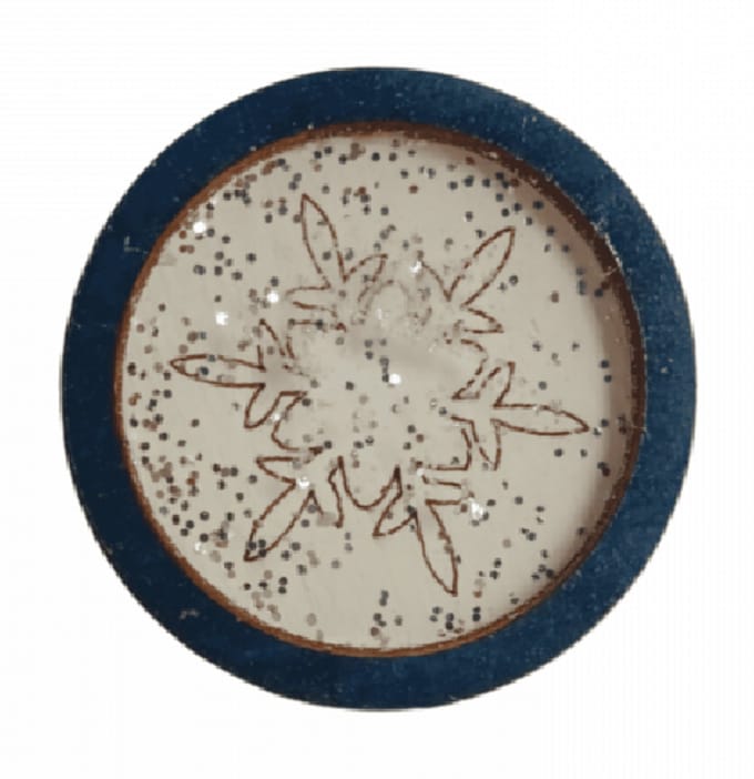 NEEDLEMINDER HOUT - SNEEUWVLOK - met glitter