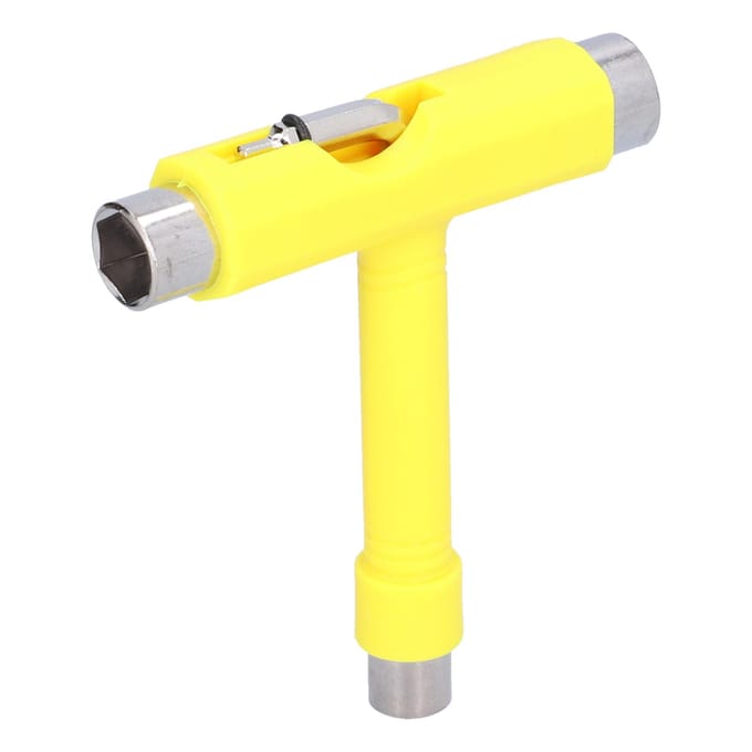 Skate Tool Multifunctioneel Draagbaar Skateboard T-Type Inbussleutel Set Bevestigingsmateriaal Geel yellow