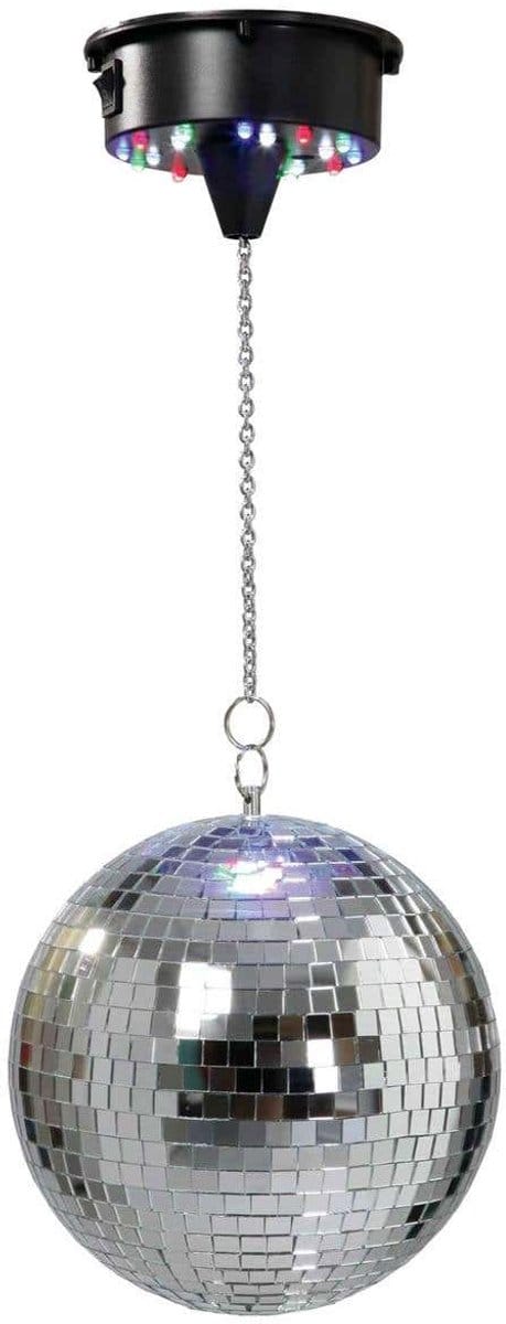 E-Lektron Spiegelbol Set - 25 cm disco bal - Met batterijmotor en LED-verlichting