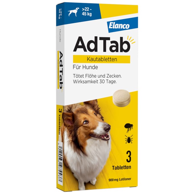 AdTab Kauwtabletten voor zeer grote Honden, van 22 tot 45 kg - 3 Tabletten