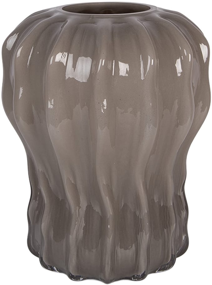 Clayre & Eef Vaas Ø 19x25 cm Grijs Glas