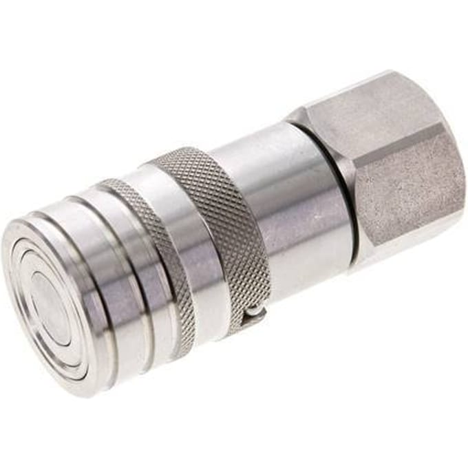RVS DN 10 Vlakdichtende Koppeling Snelkoppeling G 1/2 inch Binnendraad ISO 16028 CEJN D 19.7mm