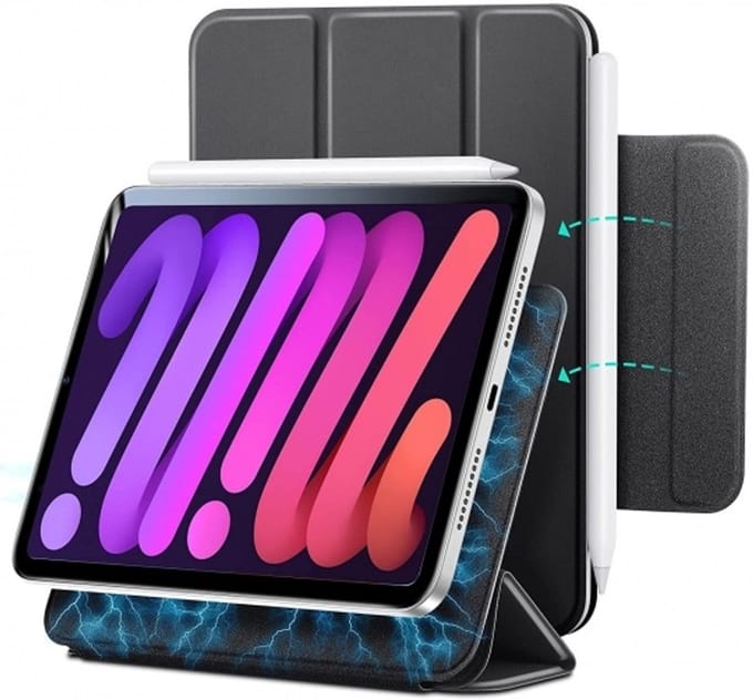 ESR Rebound Magnetic Slim Case hoes voor iPad mini 6 - zwart