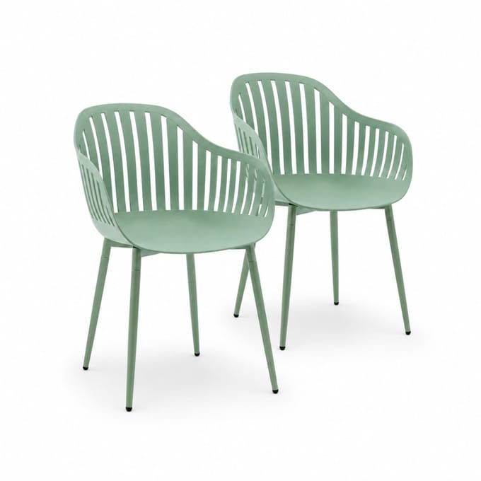 DS4U® - Harry tuinstoel - Set van 2 - Groen - Kunststof - Kuipstoel