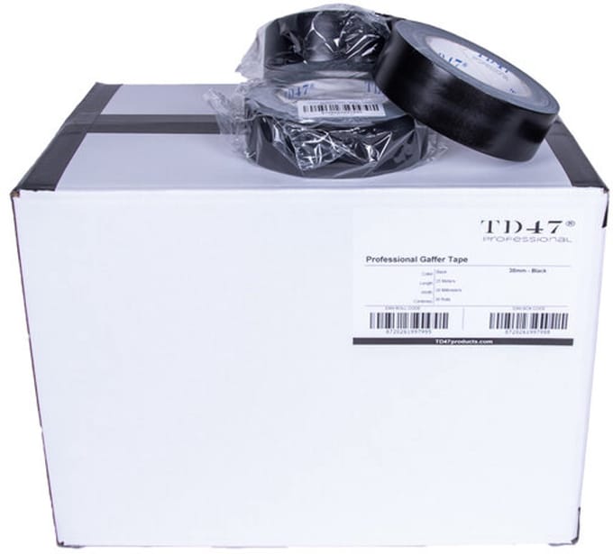 TD47 Professional Gaffa Tape 38mm x 25m Zwart (Doos 36 Rollen)